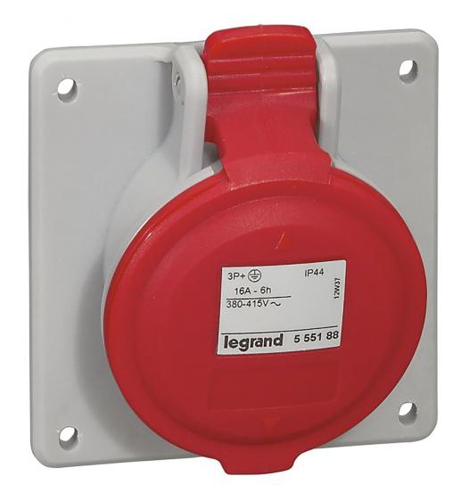 Toma para tablero de 380-415V 16A 3P+T IP44 legrand