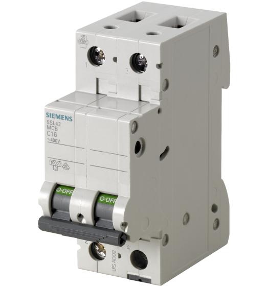 Breaker riel 2 x 16amp 5SL4216 7RC 10KA Siemens, breaker proteccion