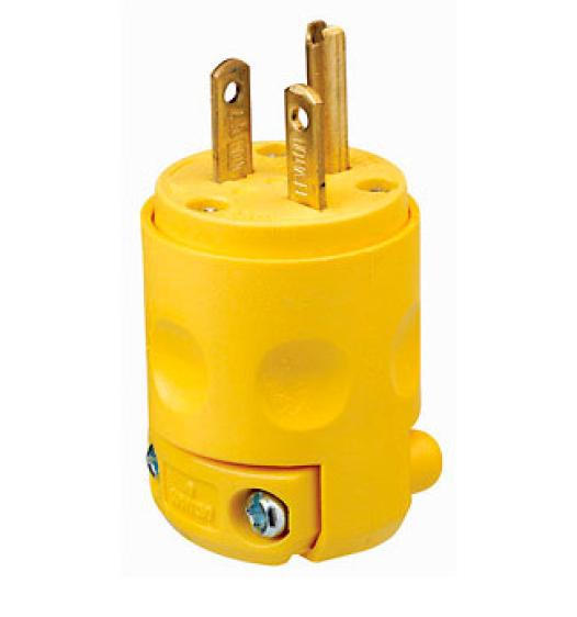 Compra clavija recta amarilla 20a 250v, productos industriales y electricos en Edemco Colombia, insumos electricos