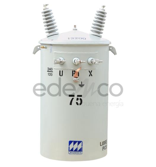 Transformador 1f, 75kva, 13200/240/120v | Edemco - Buena energía
